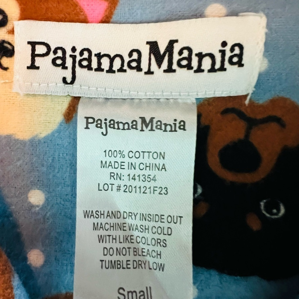 Pajama Mania Women's Dog Print Pajama Set - Blue and Brown Size Small - Picture 12 of 14